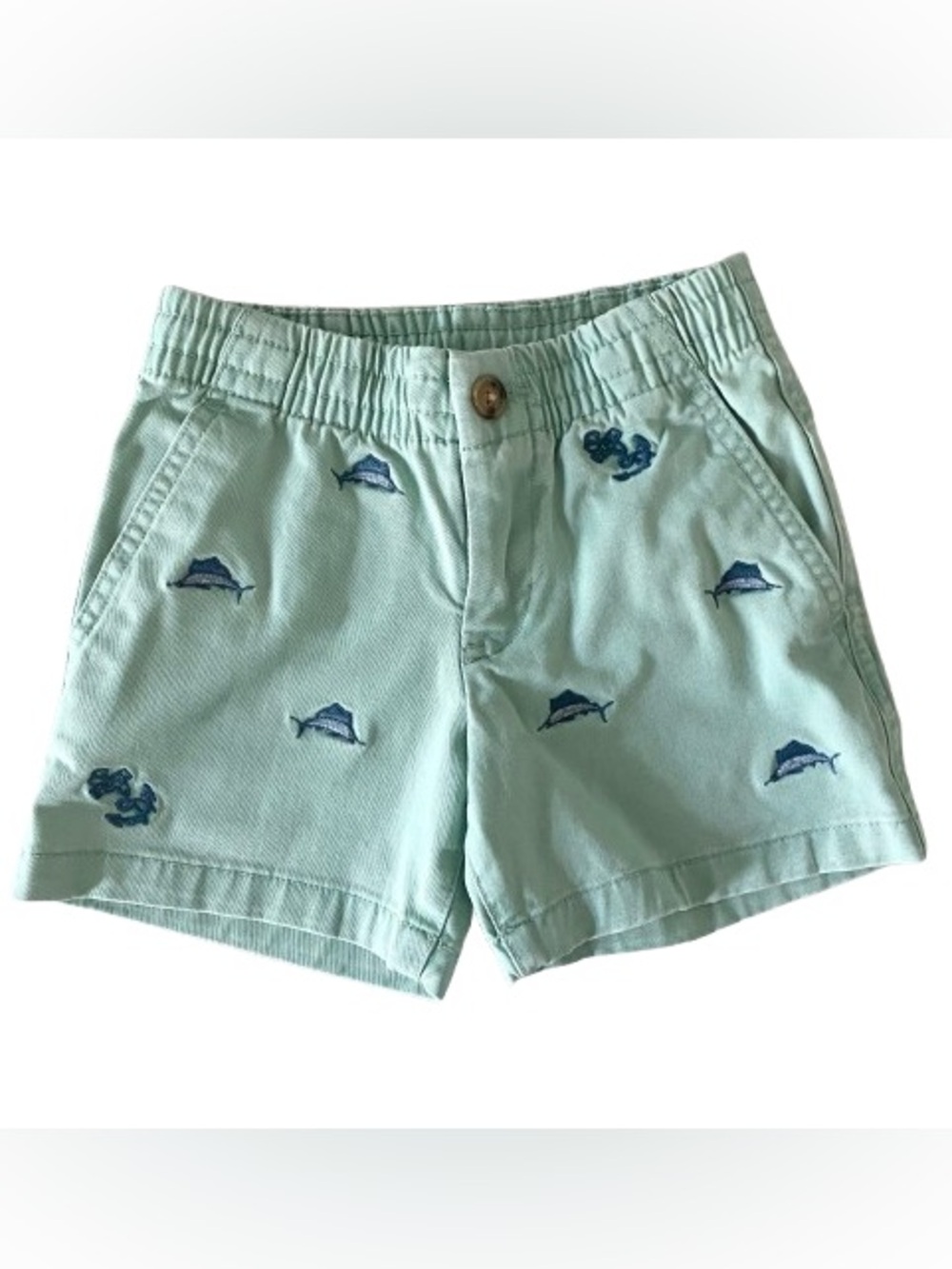 POLO Ralph Lauren Marlin Stretch Chino Shorts Green  Elastic Waistband Boys Sz 2